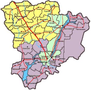 Границы Урюпинской и Новоаннинской епархи на карте Волгоградской области