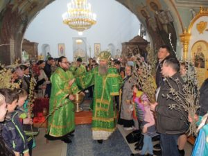 Епископ Елисей возглавил торжества праздника Входа Господня в Иерусалим в г. Урюпинске