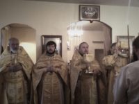 Праздничная Божественная литургия в день памяти апостола Андрея Первозванного в р.п. Линево.