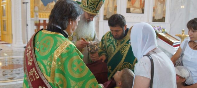 Епископ Елисей совершил Литургию в Александро-Невском соборе