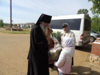 В день своего рождения епископ Елисей совершил Божественную литургию в в храме свт. Виктора, исп., епископа Глазовского с. Новинка, Жирновского района