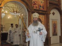 Праздничная Божественная Литургия в храме в честь Сретения Господня в ст. Михайловской.