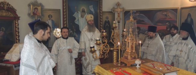 Служение епископа Елисея в субботу 6-й седмицы Великого поста.
