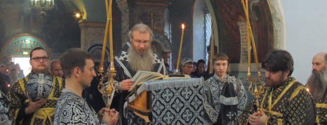Утреня Великой Пятницы с чтением 12-ти Евангелий Святых Страстей Господа нашего Иисуса Христа в кафедральном соборном в честь Покрова Пресвятой Богородицы в г. Урюпинске