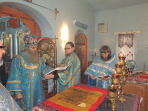 Служение епископа Елисея в субботу 5-й седмицы Великого поста.