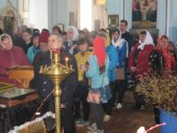 Всенощное бдение и Божественная литургия в храме Богоявления Господня ст. Островской.