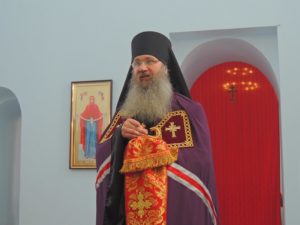 Служение епископа Елисея в день памяти апостола и евангелиста Марка.