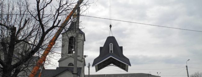 Установка шатра на храме Рождества Христова г. Урюпинска.