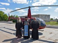 Воздушный крестный ход вокруг г. Урюпинска с Урюпинской иконой Божией Матери